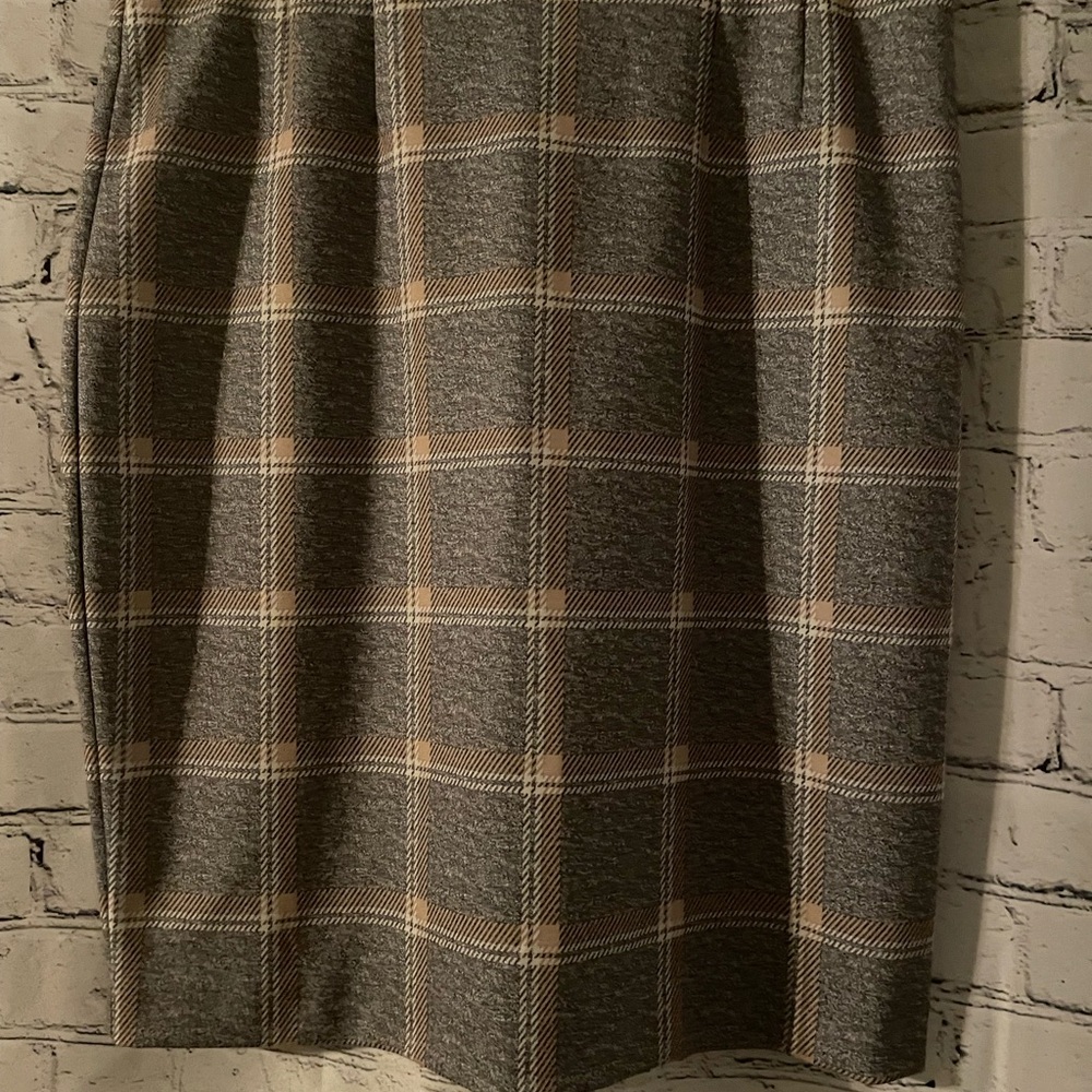 Window Pane Fitted Stretch Pencil Skirt